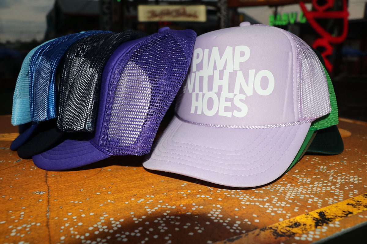 Pimp With No Hoes Logo Trucker