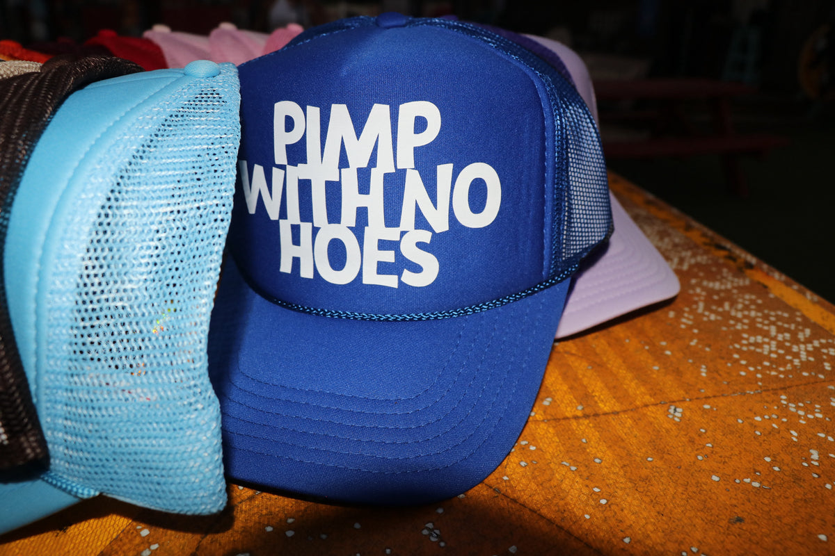 Pimp With No Hoes Logo Trucker