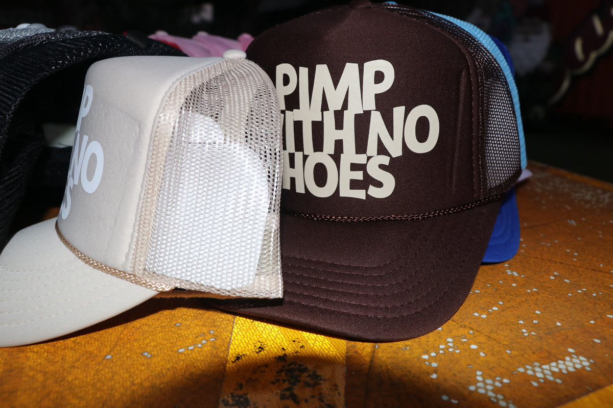 Pimp With No Hoes Logo Trucker